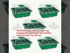 Groothandel Plastic Cell Plant Seed Trays Propagatorkit Kiemtray Seedling Starter Nursery Tray met deksel